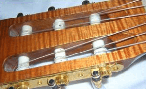 Classical Guitar Strings at Headstock