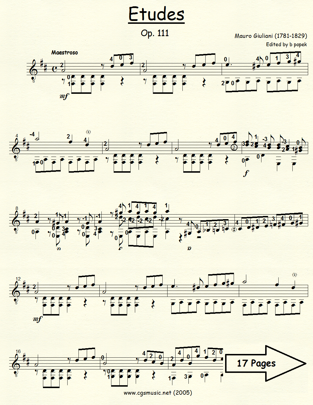 Etudes Op 111 by Giuliani preview