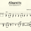 Allegretto Beethoven for Classical Guitar in Standard Notation