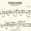 Humoreske Op.101 No. 7 Dvorak for Classical Guitar in Standard Notation