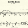 Spring Song Mendelssohn for Classical Guitar in Standard Notation